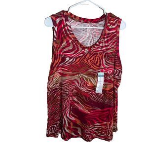 Blue Sol Tank Top Women's XL Round Neck Sleeveless Printed Basic Casual